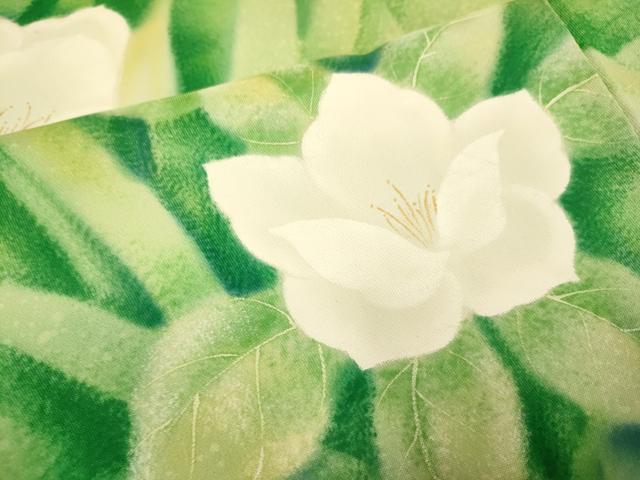 平和屋着物▼訪問着 手描き 草花文 暈し染め 金彩 正絹 逸品 DABE9722du