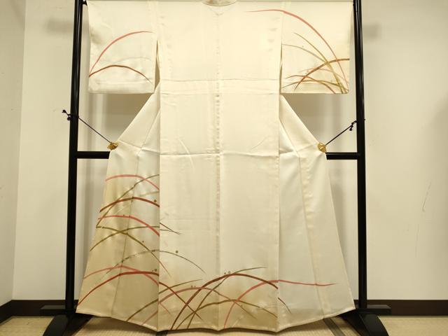 平和屋着物▽訪問着 単衣 露芝文 暈し染め 金彩 正絹 逸品 DABE9750du