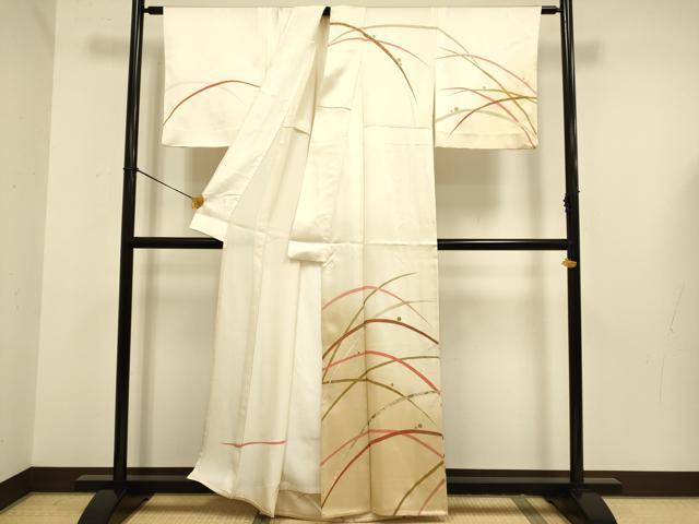 平和屋着物▽訪問着 単衣 露芝文 暈し染め 金彩 正絹 逸品 DABE9750du