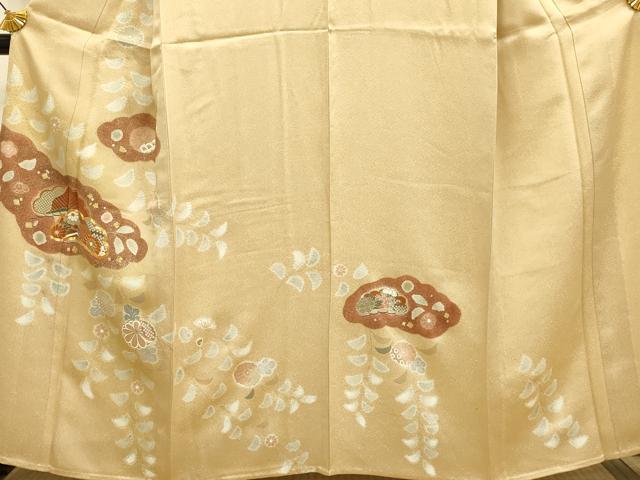 平和屋着物▽訪問着 単衣 駒刺繍 辻が花 金彩 正絹 逸品 DABE9754du