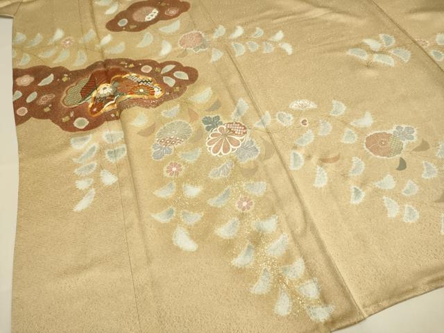 平和屋着物▽訪問着 単衣 駒刺繍 辻が花 金彩 正絹 逸品 DABE9754du