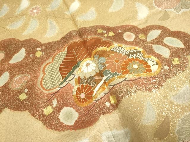 平和屋着物▽訪問着 単衣 駒刺繍 辻が花 金彩 正絹 逸品 DABE9754du