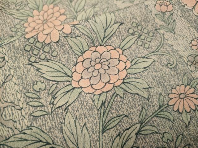 平和屋着物▽小紋 単衣 花間道 洗える着物 DABE9759du