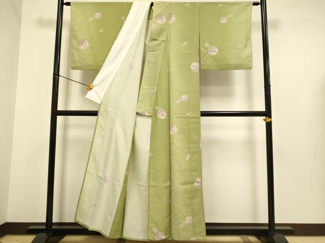 平和屋着物▽小紋 単衣 雪輪花文 洗える着物 DABE9760du