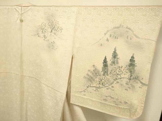 平和屋着物▽訪問着 単衣 手描き 風景文 正絹 逸品 DABE9766du