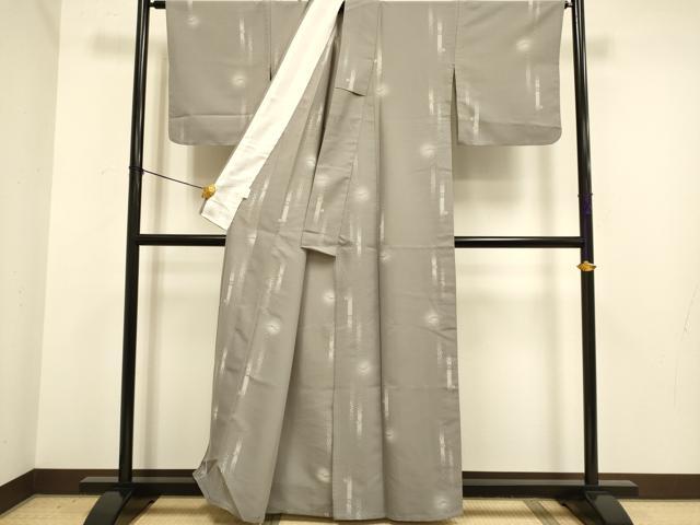 平和屋着物▽小紋 単衣 雪芝花文 洗える着物 DABE9778du
