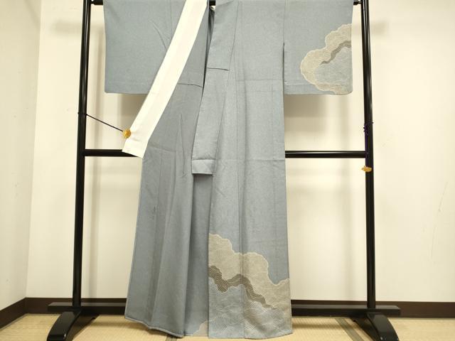 平和屋着物▽京友禅の第一人者 松井青々 訪問着 単衣 立波文 正絹 逸品 DABE9804du