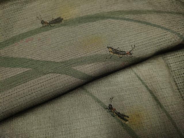平和屋着物▽訪問着 無双 紗袷 紗×絽 夏虫 蛍暈し 正絹 逸品 DABE9809du