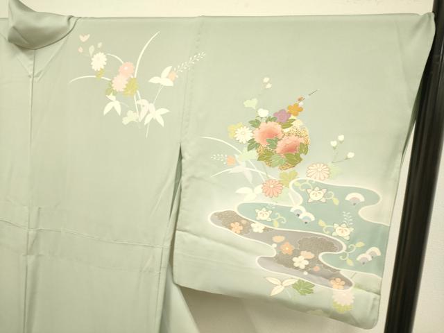 平和屋着物▽訪問着 単衣 宝尽くし花文 暈し染め 金彩 正絹 逸品 DABE9810du
