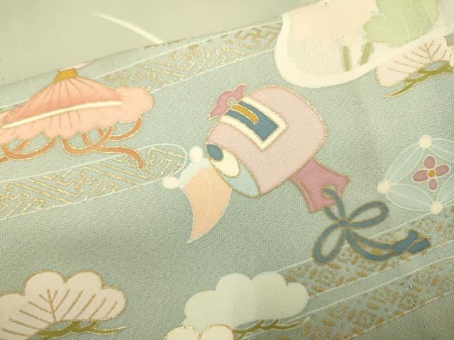 平和屋着物▽訪問着 単衣 宝尽くし花文 暈し染め 金彩 正絹 逸品 DABE9810du