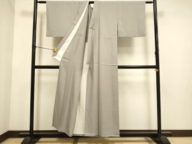 平和屋着物▽色無地 単衣 茶鼠色 洗える着物 DABE9821du