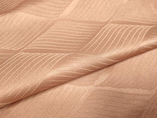 平和屋着物▽色無地 単衣 立波地紋 赭色 洗える着物 DABE9848du