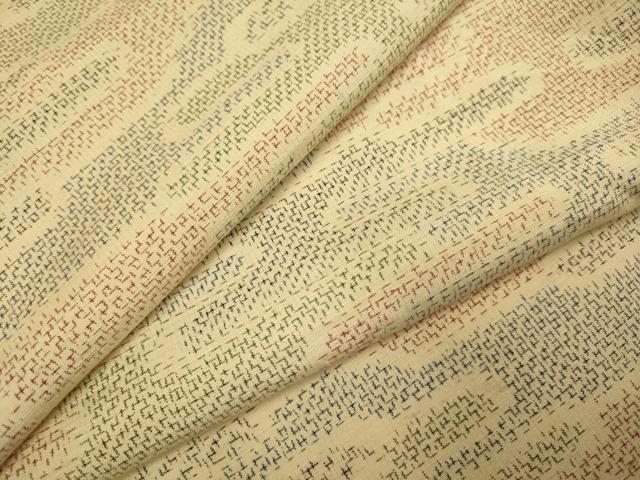 平和屋着物▽上質な紬 単衣 エ霞文 正絹 逸品 DABE9857du