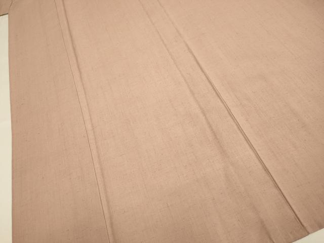 平和屋着物▽結城紬 単衣 色無地 赤香色 正絹 逸品 DABE9859du
