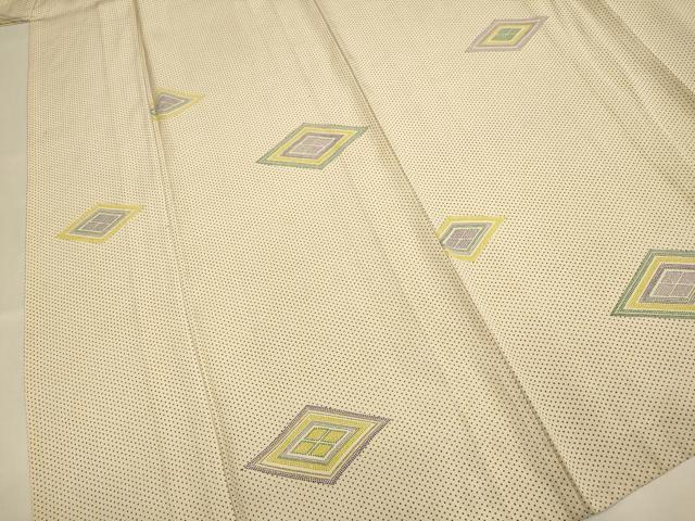 平和屋着物▽上質な小紋 単衣 菱文 正絹 逸品 DABE9865du