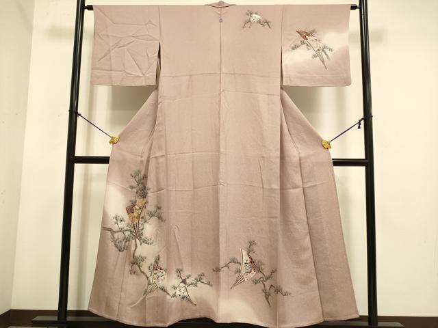 平和屋着物▽訪問着 単衣 扇花松文 暈し染め 正絹 逸品 DABE9866du