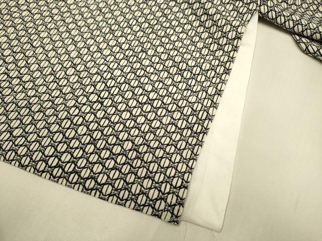 平和屋着物▽上質な小紋 単衣 幾何学文様 正絹 逸品 DABE9867du