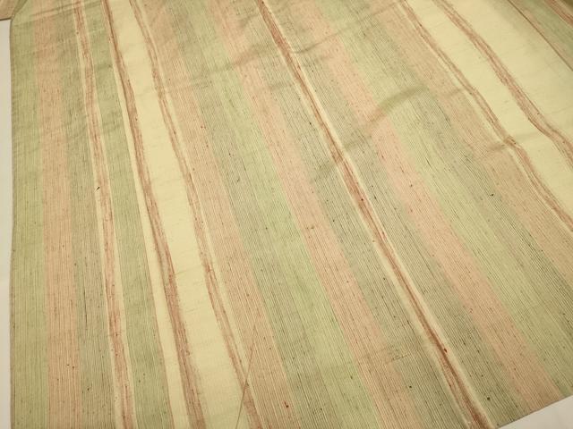 平和屋着物▽上質な紬 単衣 間道 正絹 逸品 DABE9869du