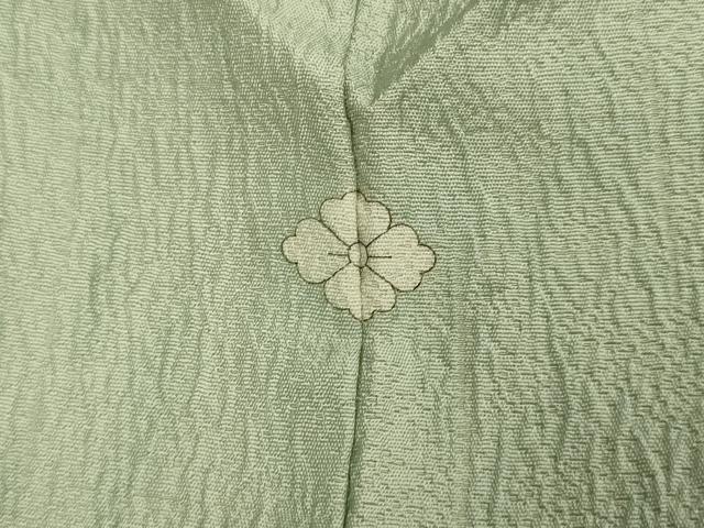 平和屋着物▽上質な色無地 単衣 結幡 青白橡色 正絹 逸品 未使用 DABE9872du