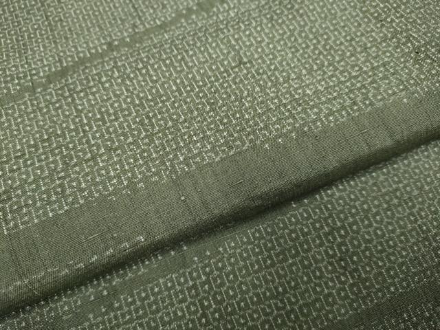平和屋着物▽結城紬 単衣 80亀甲 霞文 正絹 逸品 DABE9876du