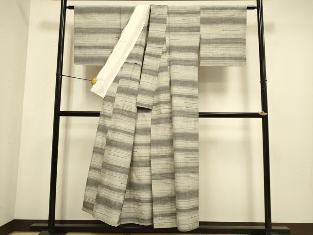 平和屋着物▽上質な紬 単衣 めがね織 正絹 逸品 DABE9879du