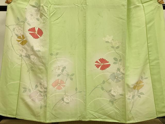 平和屋着物▽訪問着 単衣 草花文 暈し染め 金彩 正絹 逸品 DABE9889du