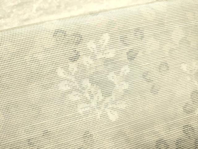 平和屋着物▽訪問着 単衣 紬地 草葉文 正絹 逸品 DABE9891du