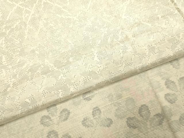 平和屋着物▽訪問着 単衣 紬地 草葉文 正絹 逸品 DABE9891du