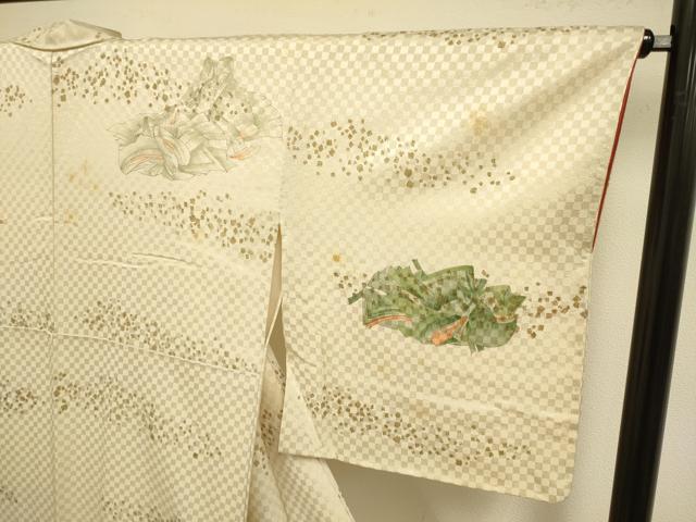 平和屋着物▼訪問着 女人文 金彩 金通し地 正絹 逸品 DABE9913du