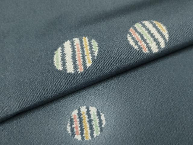 平和屋着物▽上質な小紋 単衣 丸文 蛍暈し 正絹 逸品 DABE9968du