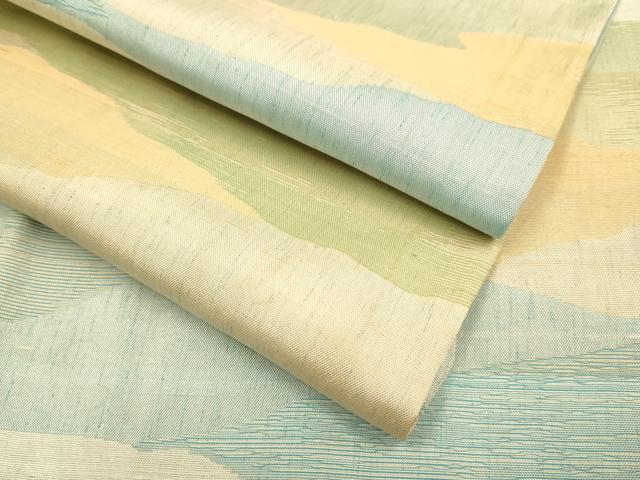 平和屋着物▽上質な紬 単衣 霞文 正絹 逸品 DABE9976du