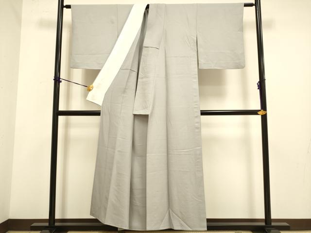 平和屋着物▽上質な色無地 単衣 茶鼠色 正絹 逸品 DABE9984du