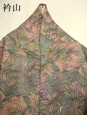 平和屋着物▽上質な小紋 単衣 草花文 正絹 逸品 DABE9995du
