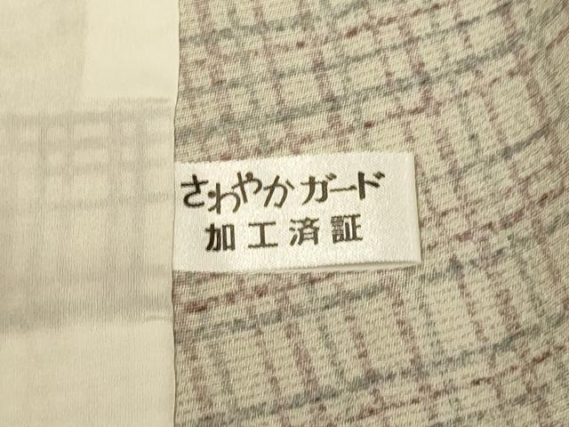 平和屋着物▽上質な小紋 単衣 格子柄 正絹 逸品 DABE9997du