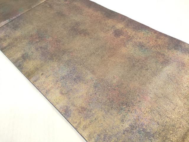 平和屋着物◎六通柄袋帯 霞文 引箔 陶漆箔 正絹 逸品 DABF0029ea