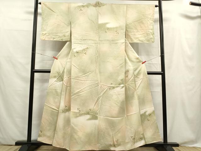 平和屋着物■上質な小紋 芝草文 暈し染め 正絹 逸品 DABF0047ea