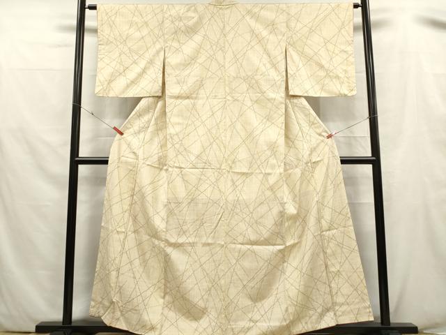 平和屋着物■上質な紬 幾何学文様 正絹 逸品 DABF0069ea