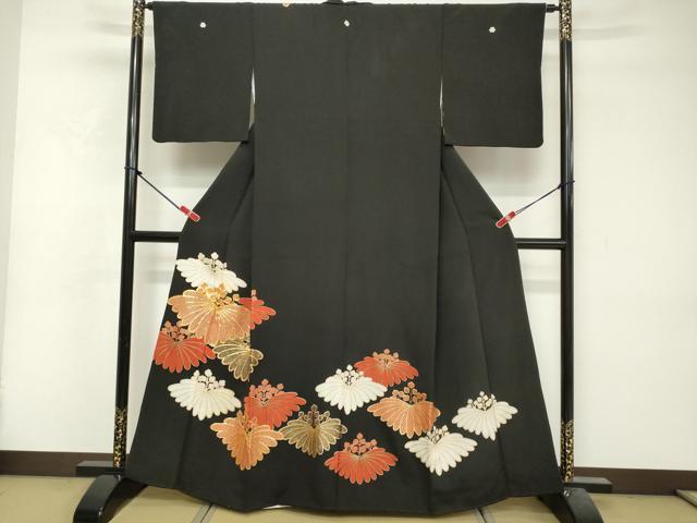 平和屋着物■訪問着 駒刺繍 桐菱文 金彩 正絹 逸品 DABF0208ea