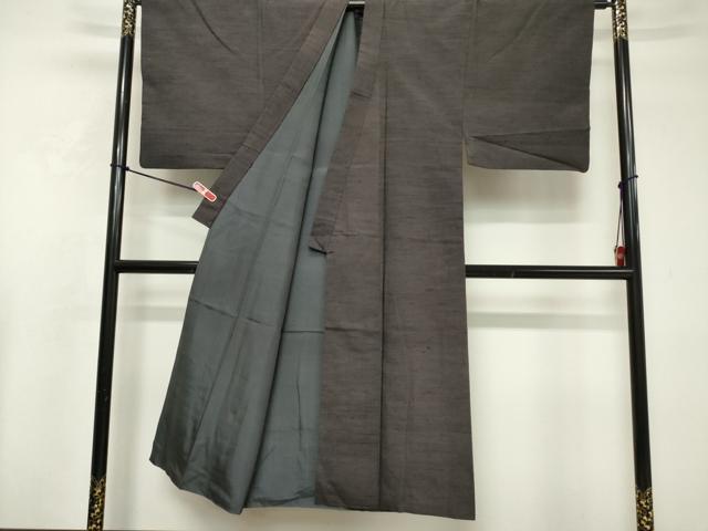 平和屋着物■男性 紬 アンサンブル 長羽織 霞文 正絹 逸品 DABF0218ea