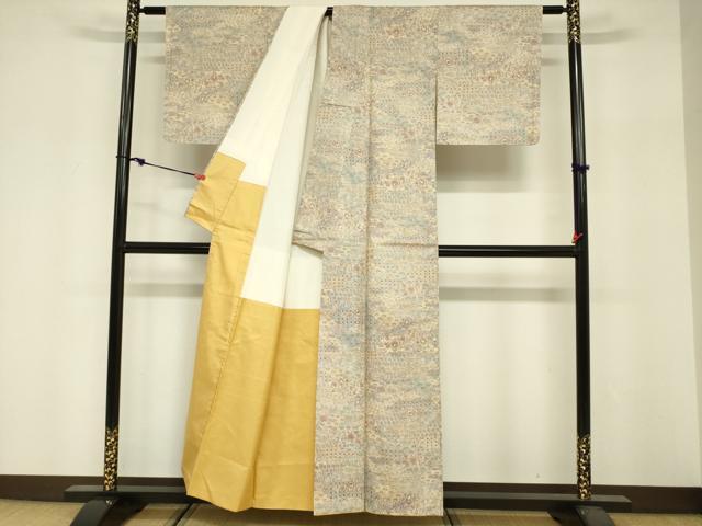 平和屋着物■本場染大島紬 雲取り吉祥花文 正絹 逸品 DABF0236ea