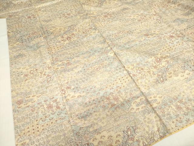 平和屋着物■本場染大島紬 雲取り吉祥花文 正絹 逸品 DABF0236ea