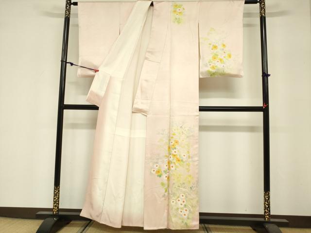 平和屋着物■訪問着 手描き 秋草文 暈し染め 正絹 逸品 DABF0238ea
