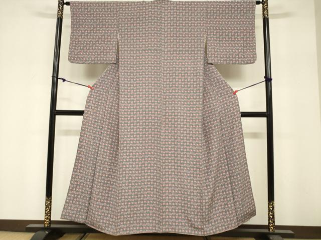 平和屋着物■上質な小紋 枝花尽くし 正絹 逸品 DABF0240ea