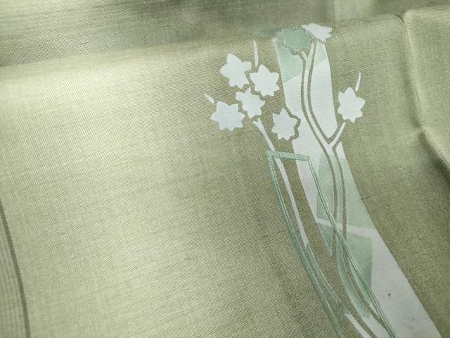 平和屋着物■訪問着 紬地 短冊枝花間道 正絹 逸品 DABF0250ea