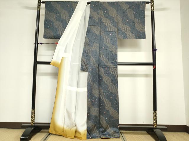 平和屋着物■上質な小紋 道長吉祥文 金彩 正絹 逸品 DABF0272ea