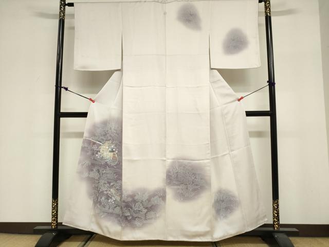 平和屋着物■訪問着 風景花文 暈し染め 正絹 逸品 DABF0283ea