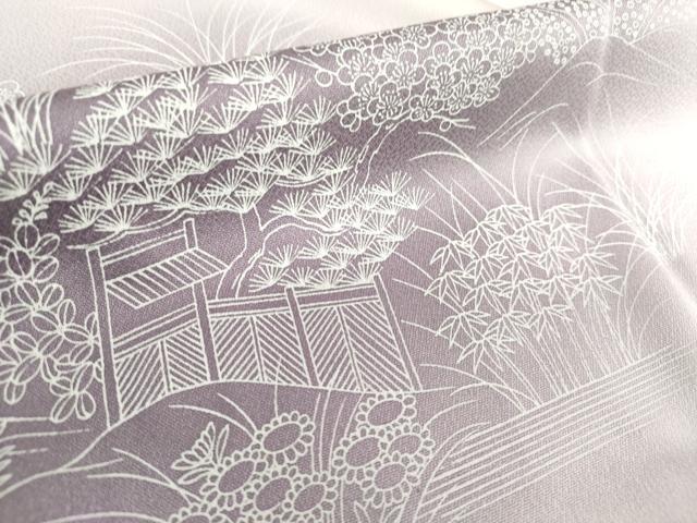 平和屋着物■訪問着 風景花文 暈し染め 正絹 逸品 DABF0283ea