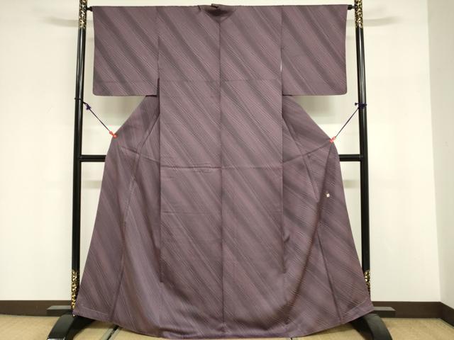 平和屋着物■上質な小紋 作家物 斜縞 正絹 逸品 DABF0284ea