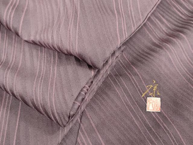 平和屋着物■上質な小紋 作家物 斜縞 正絹 逸品 DABF0284ea