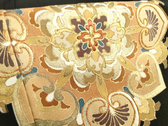 平和屋着物■豪華黒留袖 駒刺繍 正倉院花文 金彩 正絹 逸品 DABF0286ea